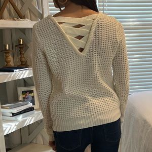 White Crossback Sweater